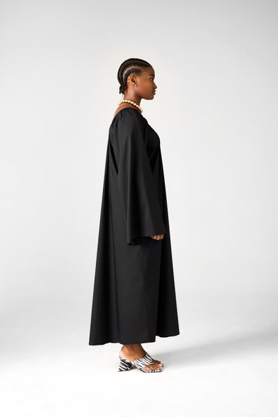 Aurora Dress | Black Poplin