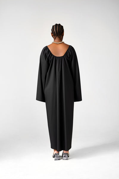 Aurora Dress | Black Poplin