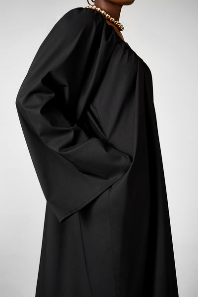 Aurora Dress | Black Poplin
