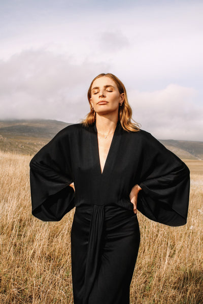 Gold Bottom Quest Dress in Black 1