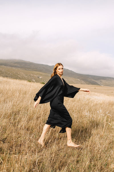 Gold Bottom Quest Dress in Black 2