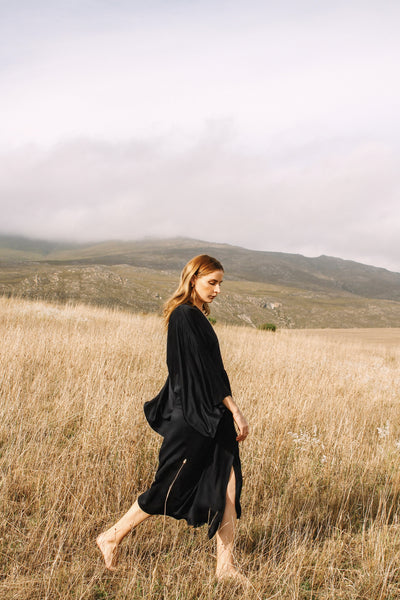 Gold Bottom Quest Dress in Black 3