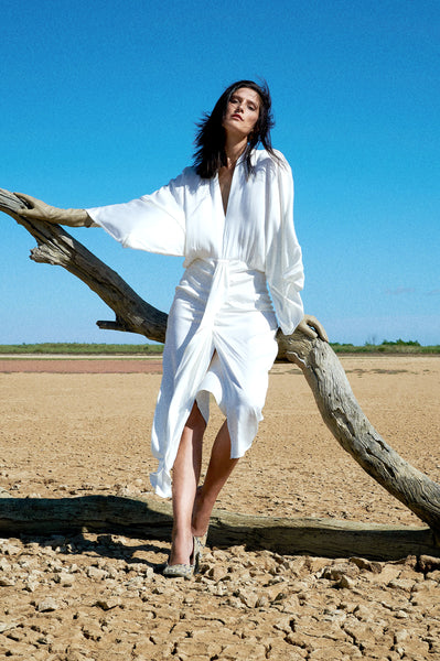 Gold Bottom Quest Dress in Off-White 3