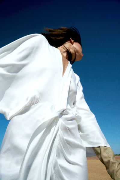 Gold Bottom Quest Dress in Off-White 5