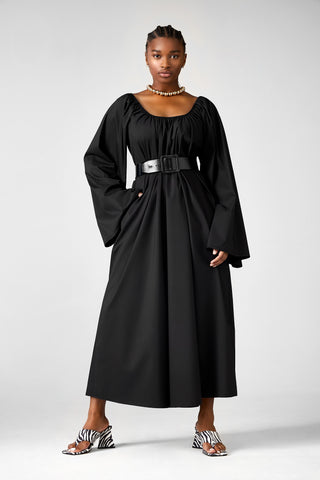 Aurora Dress | Black Poplin